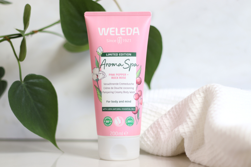 Weleda Aroma spa pink pepper + rock rose creamy body wash